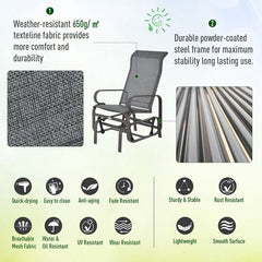 Outdoor Calvert Rocking Metal Chair Glide into Comfort the Patio Glider Chair Weather-Resistant Glider Arms Can Swing Forward and Backward