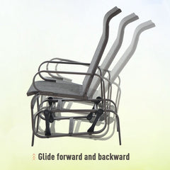 Outdoor Calvert Rocking Metal Chair Glide into Comfort the Patio Glider Chair Weather-Resistant Glider Arms Can Swing Forward and Backward