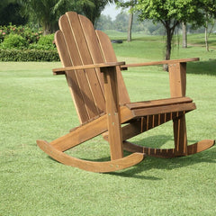 Outdoor Rocking Solid Wood Chair Perfect for Adding Seating to Any Patio or Outdoor Space Smooth Rocking Motion