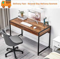 GreenForest 47" Writing Desk with 2 Storage Drawers, Home Office Computer Desk,Modern Study Laptop Table, Makeup Vanity Console Table,