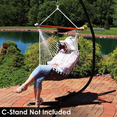 Gray, Red Porch Swing Perfect for Outdoor, Indoor Hanging Hammock Chair