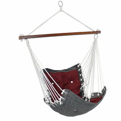 Gray, Red Porch Swing Perfect for Outdoor, Indoor Hanging Hammock Chair