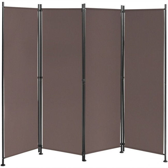 4-Panel Room Divider Folding Privacy Screen with Adjustable Foot Pads