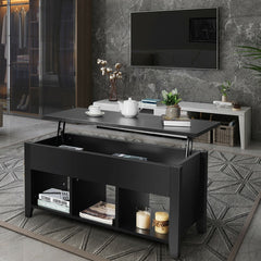 Lift Top Coffee Table with Storage Lower Shelf