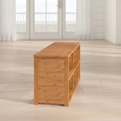 10-Pair Bamboo Shoe Storage Bench