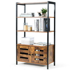 Wooden Storage Shelfing with Industrial Storage Shelf w/2 Shutter Doors