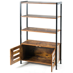 Wooden Storage Shelfing with Industrial Storage Shelf w/2 Shutter Doors