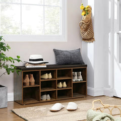 Wooden Shoe cubby rack Cubbie Shoe Storage Bench