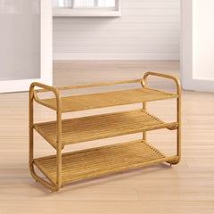 Wooden Shoe Stand 3 Tier 12 Pair Shoe Rack storage entryway rack