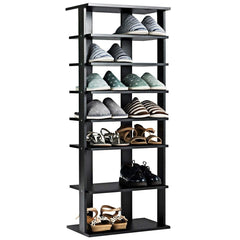 7-Tier Dual 14 Pair Shoe Rack Free Standing Concise Shelves Storage