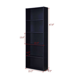 5-Shelf Storage Bookcase Modern Multi-Functional Display Cabinet