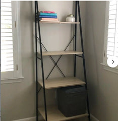 Ladder Bookcase Perfect For Your Living Room, Office, Display Vignette Four Tiers Make this Piece a Cornerstone