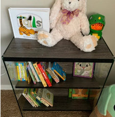 Weathered Gray Glass Standard Bookcase Bookcase Gives you Some Additional Space Perfect for Displaying Two Angled Shelves