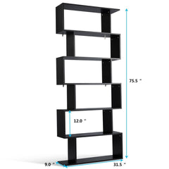 6-Tier S-Shaped Style Storage Bookshelf