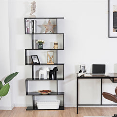 6-Tier S-Shaped Style Storage Bookshelf