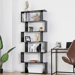 6-Tier S-Shaped Style Storage Bookshelf