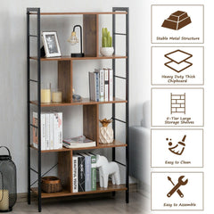 4-Tier Industrial Bookshelf Floor Standing Storage Rack Large Storage