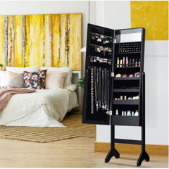 Mirrored Jewelry Cabinet Armoire Organizer with LED lights Jewelry Cabinet Can Get All Your Jewelry Organized