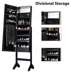 Mirrored Jewelry Cabinet Armoire Organizer with LED lights Jewelry Cabinet Can Get All Your Jewelry Organized