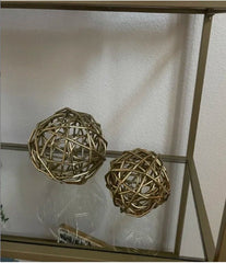 2 Piece Metal Sphere Sculpture Set Decorate your Coffee Table or Entryway Console Table with This 2-Piece Set of Decorative Orbs