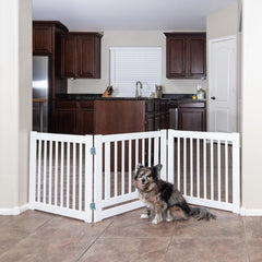 360 Configurable Free Standing Pet Gate Non-Toxic Fit  with any Home Decor Perfect for Stairs, Bedroom, Hallway