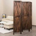 Wooden 4 Panels Folding Wooden Room Divider