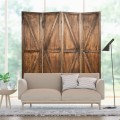 Wooden 4 Panels Folding Wooden Room Divider