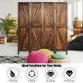 Wooden 4 Panels Folding Wooden Room Divider