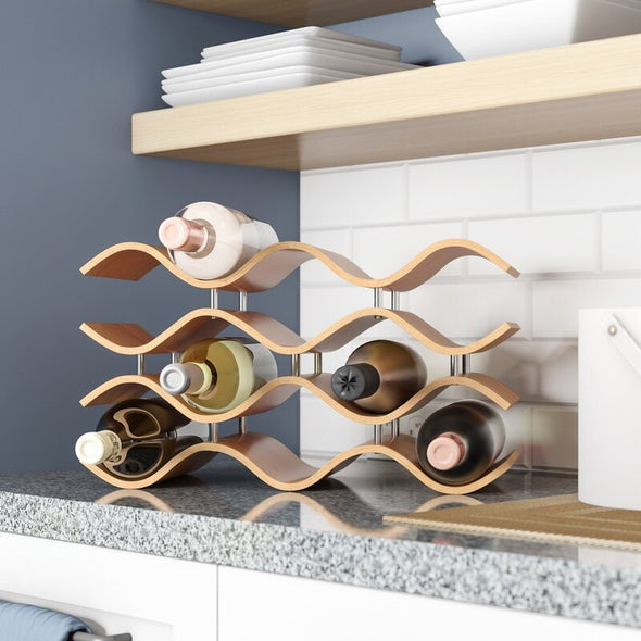 Natural Solid Wood Tabletop Wine Bottle Rack Decorating Your Home Perfect for Showcasing Your Favorite