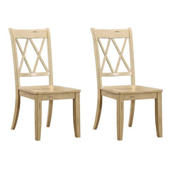 Set of 2 Solid Wood Cross Back Side Chair Perfect Perch To Enjoy a Meal While They Reinforce The Style Set By Your Dinner Chair