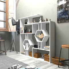 Geometric Bookcase Show Off Framed Photos, Potted Plants, Artful Accents and More in Statement-Making Style