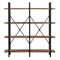 4 Shelves D Khat Iron Etagere Bookcase Fit Perfectly in The Living Room, Entryway, Bedroom, Kitchen Durable Anti-tip Kit