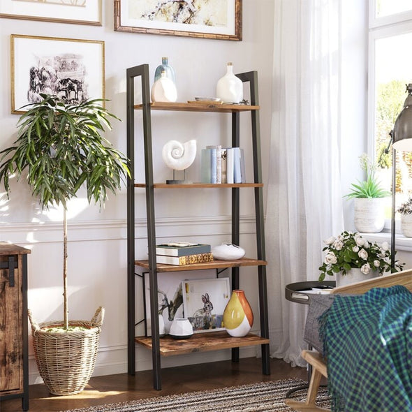 Rustic Brown Parikh 54.1'' H x 22.1'' W Steel Etagere Bookcase Perfect for Storing Any Items Collect and Display