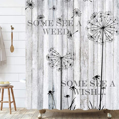 Rustic Gray Wooden Barn Wall Shower Curtains 69X70 Polyester Fabric Gray