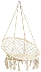 Hammock Chair Macramé Swing Chair Hanging For Indoor/ Outdoor Relaxing Comfortable