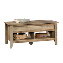 Craftsman Oak Lift Top Extendable 4 Legs Coffee Table with Storage The Hidden Storage Beneath the Top of This Living Room