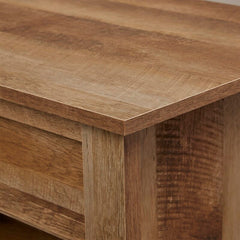 Craftsman Oak Lift Top Extendable 4 Legs Coffee Table with Storage The Hidden Storage Beneath the Top of This Living Room