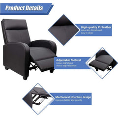 Faux Leather Massage Chair Comfortable High-Density Thick Sponge Adjustable Angle Backrest and Footrest