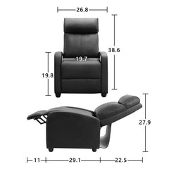 Faux Leather Massage Chair Comfortable High-Density Thick Sponge Adjustable Angle Backrest and Footrest