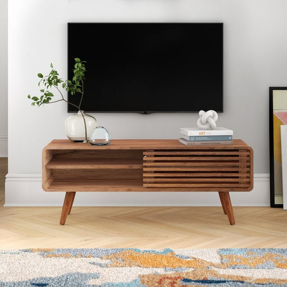 TV Stand for TVs up to 50" TV Stands & Entertainment Centers Bring Mid-Century Modern Into your Living Room with this Low-Profile TV Stand