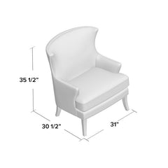 Wingback Chair Tapered Wood Legs, Foam-Encased Pocketed Coil Cushions with Sinuous Spring Support, and A Hardwood Frame