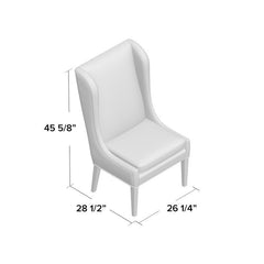 Gray Wingback Chair Adds Stately Style To Any Living Room Or Den. Its Solid and Wood Frame is Founded Atop Four Tapered Legs