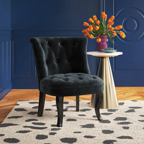 Tufted Velvet Side Chair Brings a Bit of Glam and A Hint of Elegance Whether it's in your Living Room, Den, Or At your Bedroom Vanity