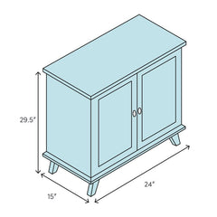 White Wash Solid Wood 2 - Door Accent Cabinet Great in your Sunroom or Kitchen Fixed Shelf Inside for Storage, this Cabinet