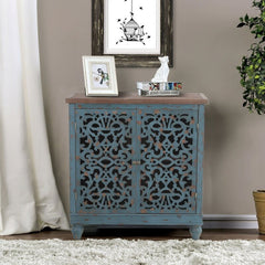 Blue 2 - Door Accent Cabinet Perfect Accent Cabinet for Additional Storage in your Entryway, Hallway, Or Living Areas Stain-Resistant