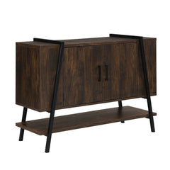 Dark Pine Open Storage Equipped Sideboards & Buffets Inside There is A Middle Divider and A Shelf For Any Other Items You Need To Store