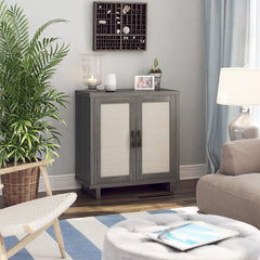 Crete Oak 2 - Door Accent Cabinet Perfect for Tucking Away Books, Video Games, and Office Supplies to your Bedroom or Living Room