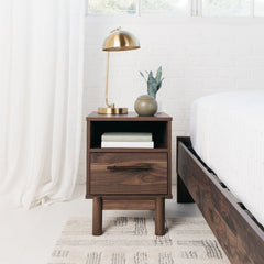 1 Drawer Nightstand in Brown Simple and Elegant in Its Design, This Piece Keeps your Home Decor Grounded While Elevating your Modern Style