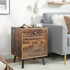 1 Drawer Nightstand in Rustic Brown Nightstand for the Bedroom, Which is Also An End Table for Snacks in The Living Room Or A Storage Table