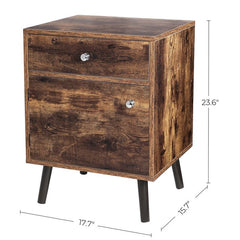 1 Drawer Nightstand in Rustic Brown Nightstand for the Bedroom, Which is Also An End Table for Snacks in The Living Room Or A Storage Table